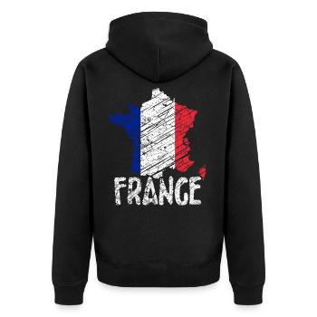 France Paris - Veste à capuche bio Premium Unisexe - noir - Dos - Nico (187cm)