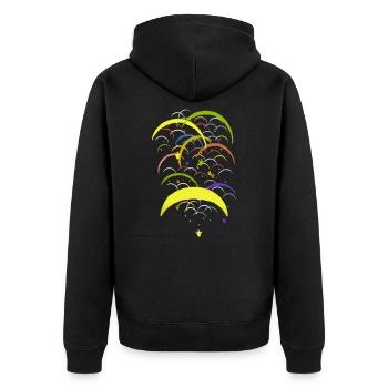 Prapente Paragleiten Paragliding Cross - T-Shirts - Unisex Premium Bio Zip Hoodie - Schwarz - Hinten - Nico (187cm)