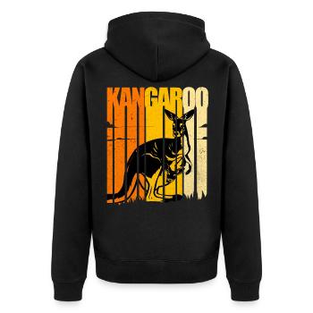 Kangaroo - Unisex Premium Organic Zip Hoodie - black - Back - Nico (187cm)
