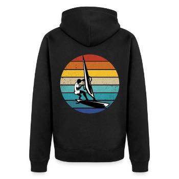 Planche à voile - Veste à capuche bio Premium Unisexe - noir - Dos - Nico (187cm)