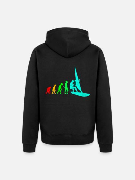 Windsurfing - Unisex Premium Organic Zip Hoodie - black