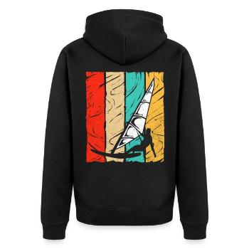 Planche à voile - Veste à capuche bio Premium Unisexe - noir - Dos - Nico (187cm)