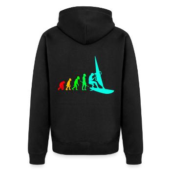 Windsurf Windsurfen Windsurfing Wassersport Surf - Unisex Premium Bio Zip Hoodie - Schwarz - Hinten - Nico (187cm)
