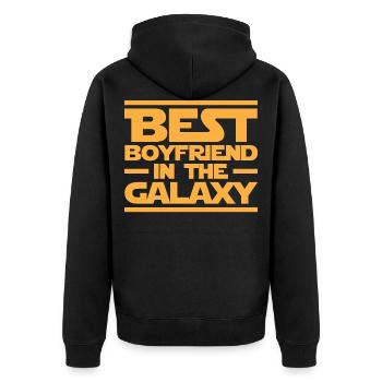 Meilleur ami de la galaxie - Veste à capuche bio Premium Unisexe - noir - Dos - Nico (187cm)