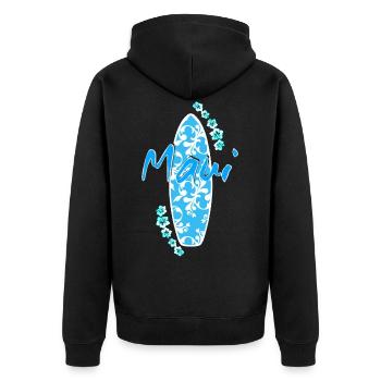 peahi maui surfing - Unisex Premium Organic Zip Hoodie - black - Back - Nico (187cm)