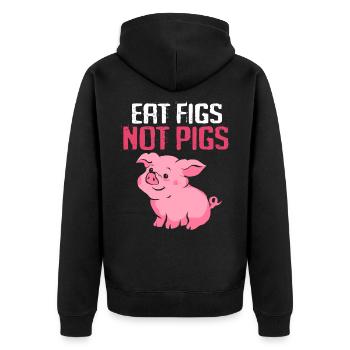 Schwein Sau Schweinchen Minischwein Ferkel Eber - Unisex Premium Bio Zip Hoodie - Schwarz - Hinten - Nico (187cm)