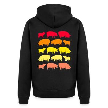 Pig Pig Pig Piglet Boar Boar - Unisex Premium Organic Zip Hoodie - black - Back - Nico (187cm)