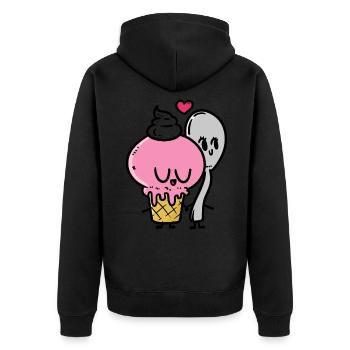 Amour de la crème glacée - Veste à capuche bio Premium Unisexe - noir - Dos - Nico (187cm)