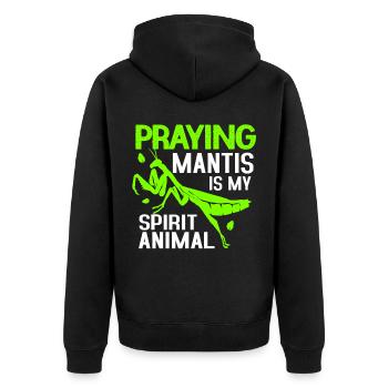 Gottesanbeterin Entomologie Insekt Zoologie Spruch - Unisex Premium Bio Zip Hoodie - Schwarz - Hinten - Nico (187cm)