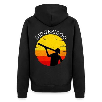 Didgeridoo - Unisex Premium Bio Zip Hoodie - Schwarz - Hinten - Nico (187cm)