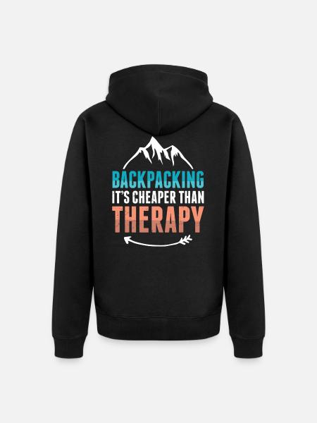 Backpacker Therapy - Unisex Premium Organic Zip Hoodie - black