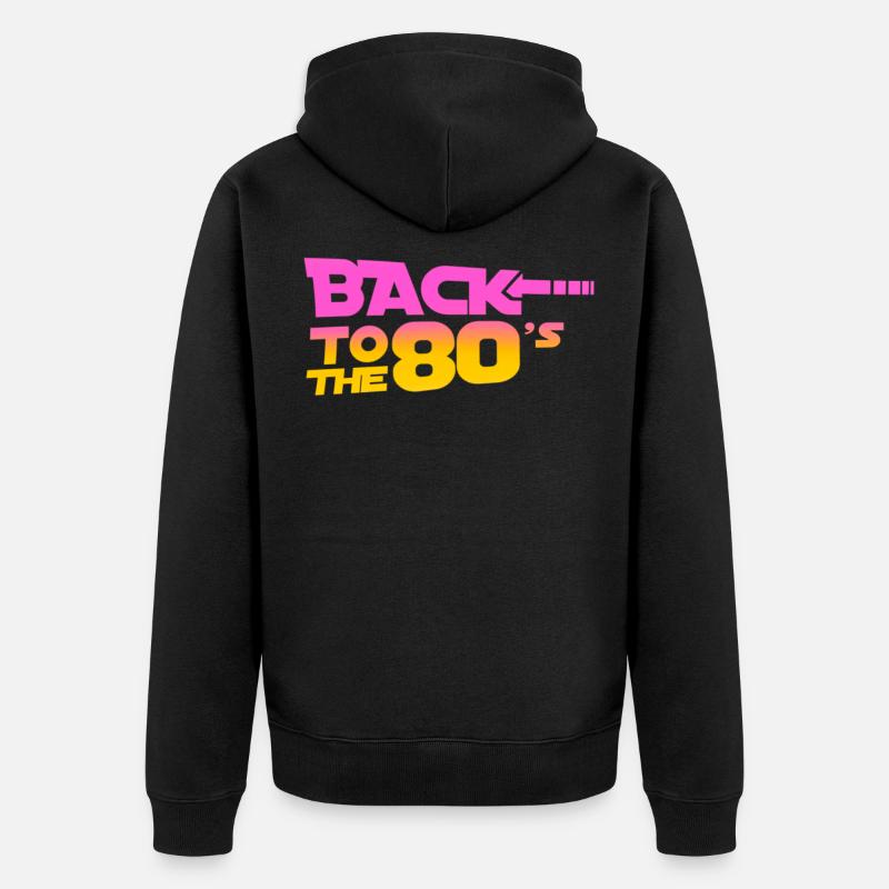 Back to the 80s - Unisex Premium Bio Zip Hoodie - Schwarz