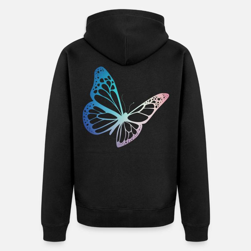 Papillon cadeaux papillon papillon papillon - Veste à capuche bio Premium Unisexe - noir