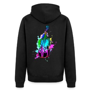 Cello - Unisex Premium Bio Zip Hoodie - Schwarz - Hinten - Nico (187cm)
