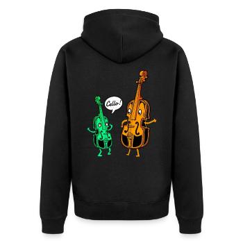 Cello - Unisex Premium Bio Zip Hoodie - Schwarz - Hinten - Nico (187cm)