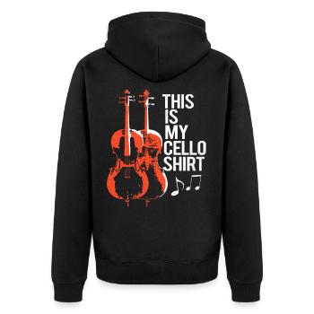 Cello - Unisex Premium Bio Zip Hoodie - Schwarz - Hinten - Nico (187cm)