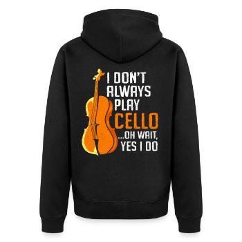 Cello - Unisex Premium Bio Zip Hoodie - Schwarz - Hinten - Nico (187cm)