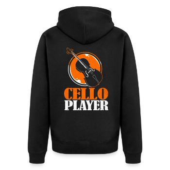 Cello - Unisex Premium Bio Zip Hoodie - Schwarz - Hinten - Nico (187cm)