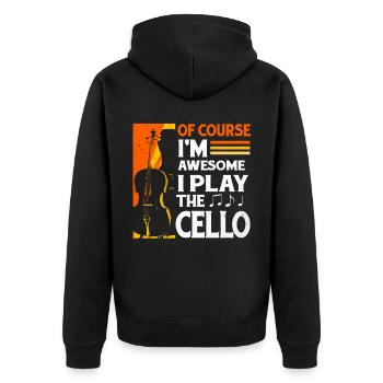 Cello - Unisex Premium Bio Zip Hoodie - Schwarz - Hinten - Nico (187cm)