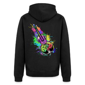 Violoncelle Contrebasse Classique Musique Professeur symphonie - Veste à capuche bio Premium Unisexe - noir - Dos - Nico (187cm)