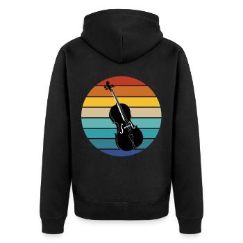 Violoncelle Contrebasse Classique Musique Professeur symphonie - Veste à capuche bio Premium Unisexe - noir - Dos - Nico (187cm)