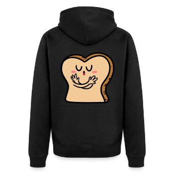 Fat Donut - Unisex Premium Bio Zip Hoodie - Schwarz - Hinten - Nico (187cm)