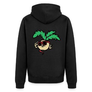 Rad Dish, Cool Radish - Unisex Premium Organic Zip Hoodie - black - Back - Nico (187cm)
