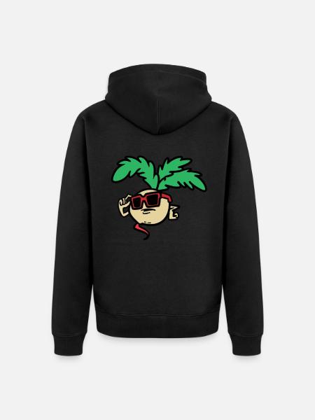 Rad Dish, Cool Radish - Unisex Premium Organic Zip Hoodie - black
