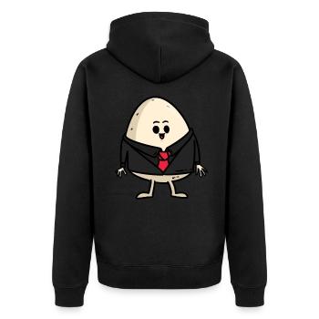 Ei Im Anzug - Unisex Premium Bio Zip Hoodie - Schwarz - Hinten - Nico (187cm)