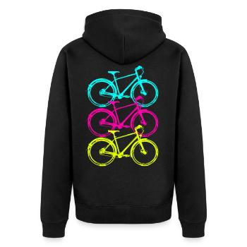 Bicycle Rider Bike Tour Cycling Road Bike Bike - Unisex Premium Organic Zip Hoodie - black - Back - Nico (187cm)