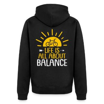 Bicycle - Unisex Premium Organic Zip Hoodie - black - Back - Nico (187cm)