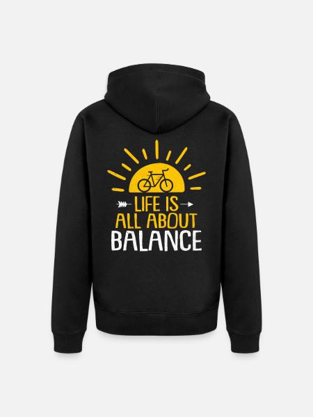 Bicycle - Unisex Premium Organic Zip Hoodie - black