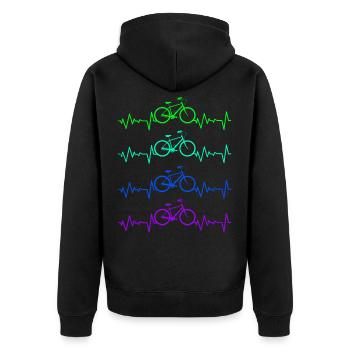 Bicycle - Unisex Premium Organic Zip Hoodie - black - Back - Nico (187cm)