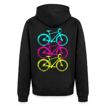 Bicycle - Unisex Premium Organic Zip Hoodie - black - Back - Nico (187cm)