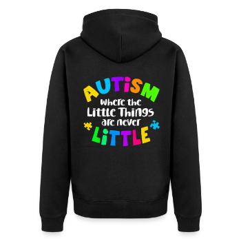 Autismus - Unisex Premium Bio Zip Hoodie - Schwarz - Hinten - Nico (187cm)