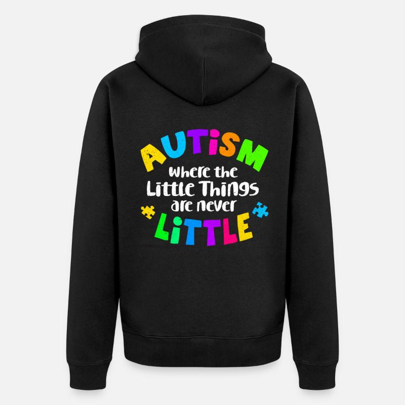 Autisme - Veste à capuche bio Premium Unisexe - noir