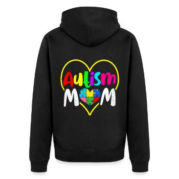 Autisme - Veste à capuche bio Premium Unisexe - noir - Dos - Nico (187cm)