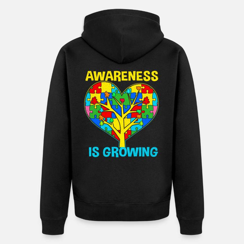 Autisme - Veste à capuche bio Premium Unisexe - noir