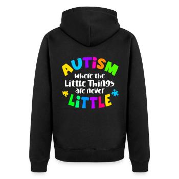 Autisme Awareness Day Soins Autist Parents Amour - Veste à capuche bio Premium Unisexe - noir - Dos - Nico (187cm)