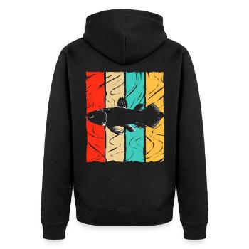 Nageoires nageoires nageoires éteintes fossiles poisson cadeau - Veste à capuche bio Premium Unisexe - noir - Dos - Nico (187cm)