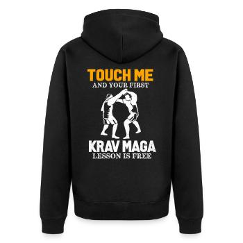Krav Maga - Veste à capuche bio Premium Unisexe - noir - Dos - Nico (187cm)