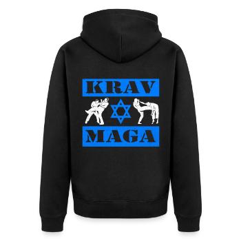 Krav Maga - Veste à capuche bio Premium Unisexe - noir - Dos - Nico (187cm)