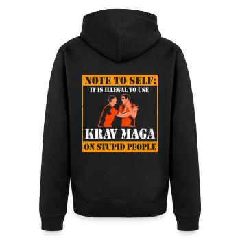 Krav Maga - Veste à capuche bio Premium Unisexe - noir - Dos - Nico (187cm)