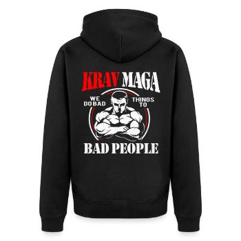 Krav Maga - Veste à capuche bio Premium Unisexe - noir - Dos - Nico (187cm)