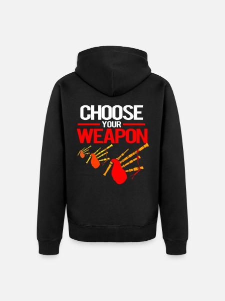Bagpipe Scotland Bagpipe Instrument Duda - Unisex Premium Organic Zip Hoodie - black