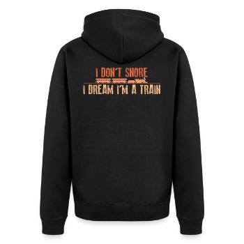 Ronfler Drôle de train Rêves - Veste à capuche bio Premium Unisexe - noir - Dos - Nico (187cm)