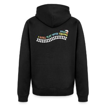 Je joue encore avec les trains - Veste à capuche bio Premium Unisexe - noir - Dos - Nico (187cm)