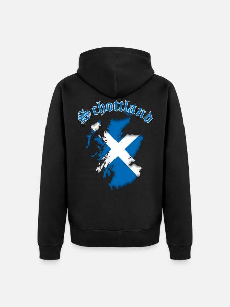 Scotland map outline flag - Unisex Premium Organic Zip Hoodie - black