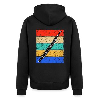 Bassoon - Unisex Premium Organic Zip Hoodie - black - Back - Nico (187cm)