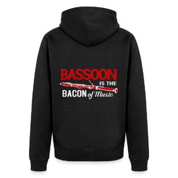 Bassoon - Unisex Premium Organic Zip Hoodie - black - Back - Nico (187cm)